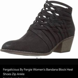 Fergalicious women’s bandana block heel booties